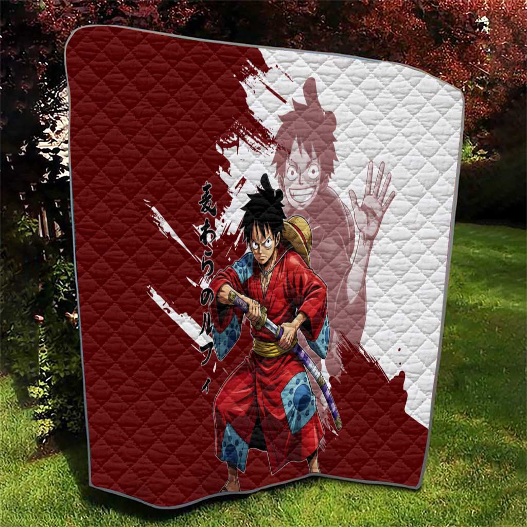 Wano Samurai Luffy Quilt One Piece Warrior Straw Hat