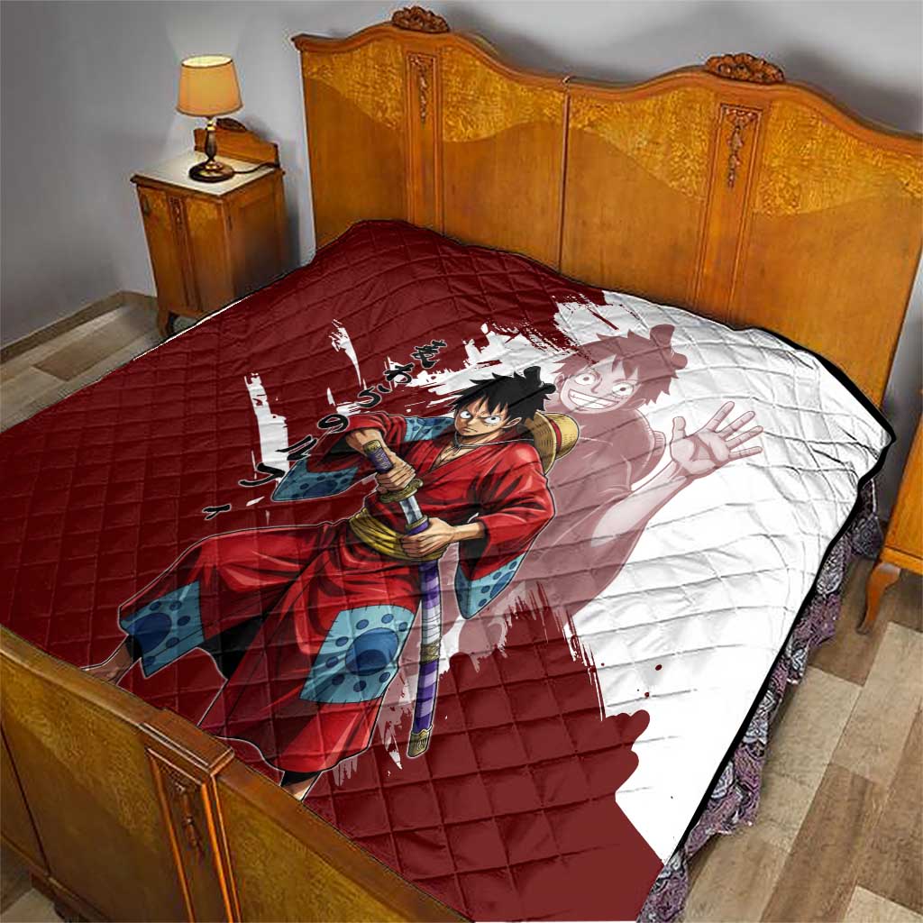Wano Samurai Luffy Quilt One Piece Warrior Straw Hat