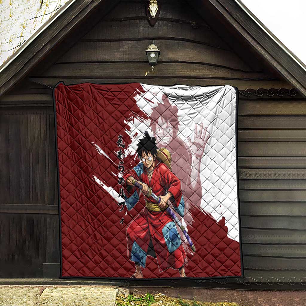 Wano Samurai Luffy Quilt One Piece Warrior Straw Hat