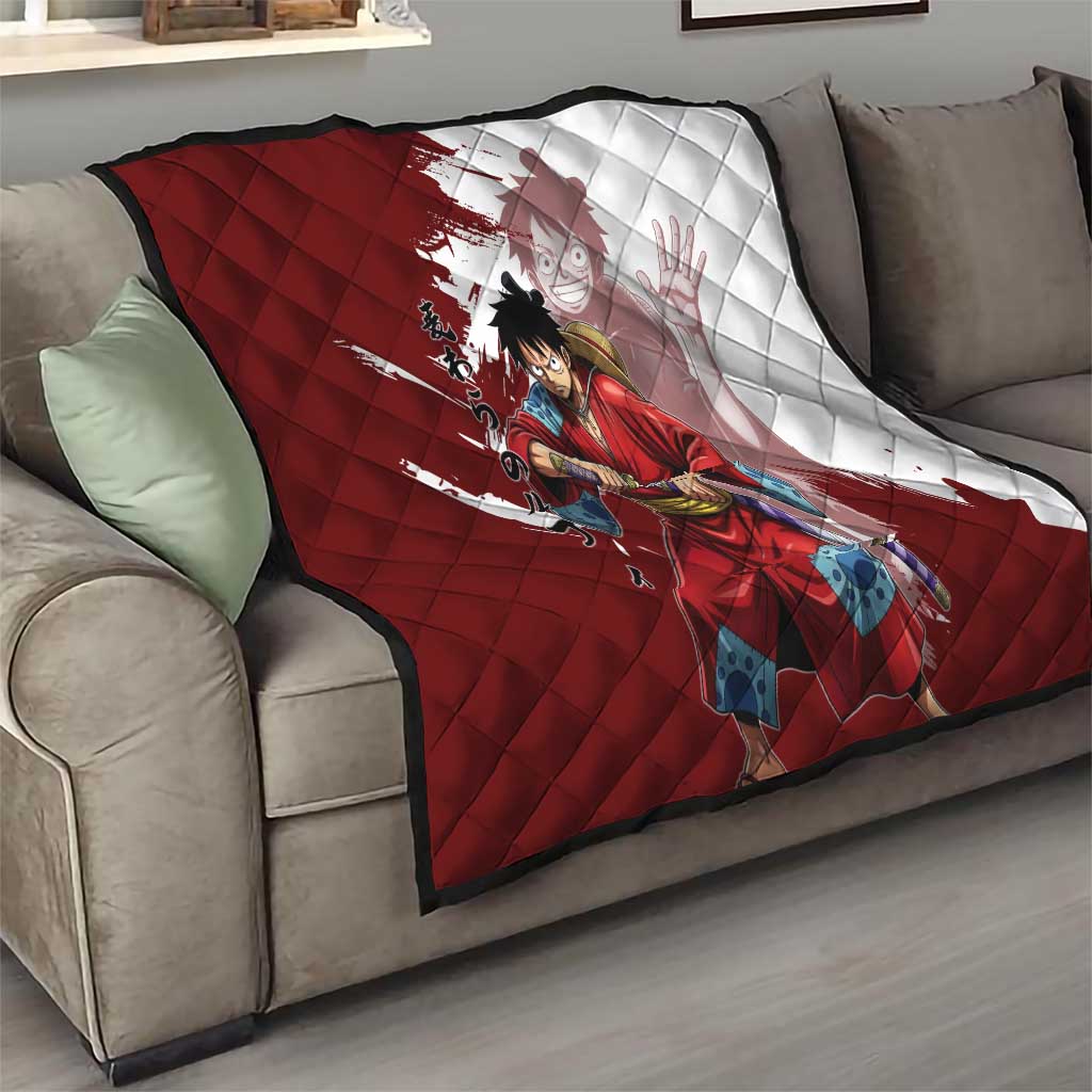 Wano Samurai Luffy Quilt One Piece Warrior Straw Hat