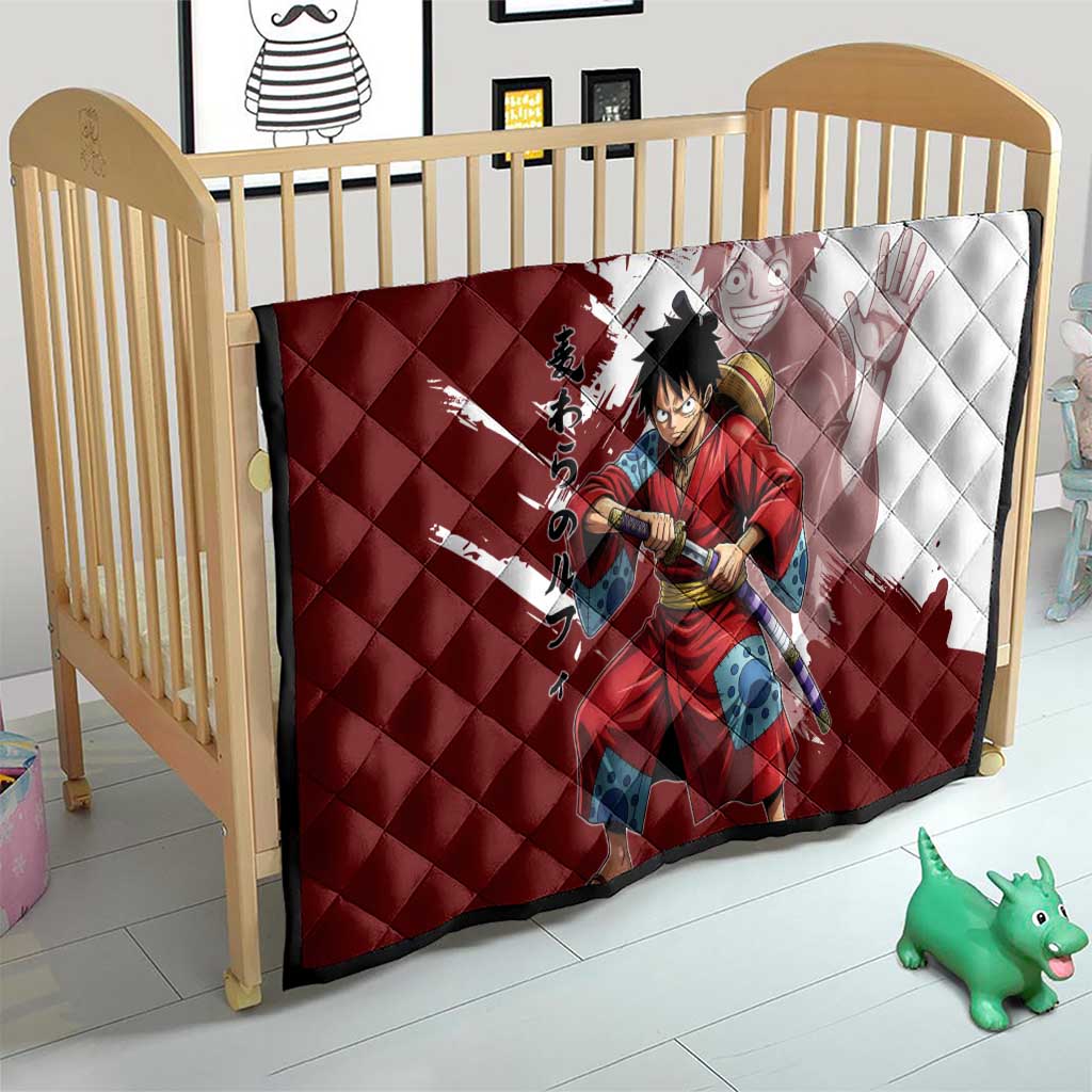 Wano Samurai Luffy Quilt One Piece Warrior Straw Hat