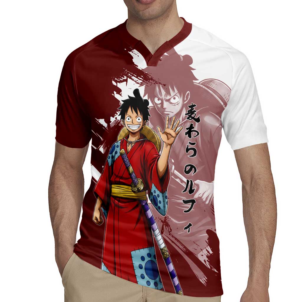 Wano Samurai Luffy Rugby Jersey One Piece Warrior Straw Hat