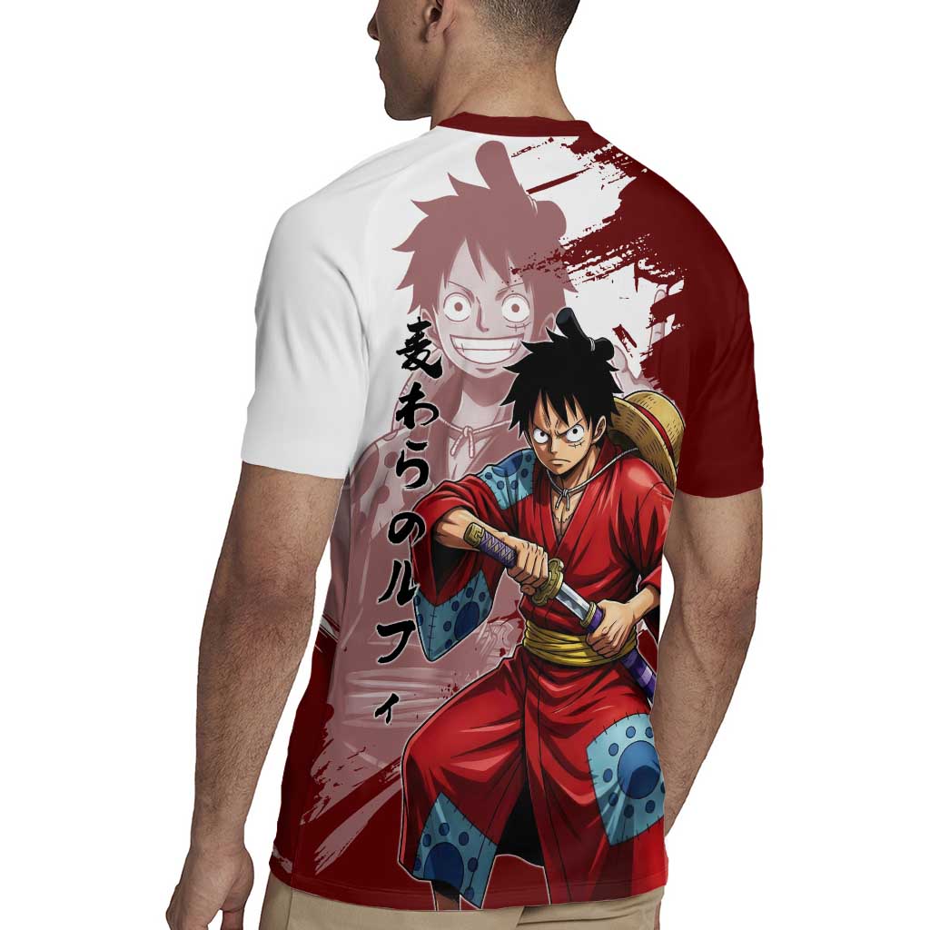 Wano Samurai Luffy Rugby Jersey One Piece Warrior Straw Hat