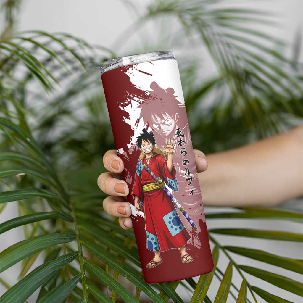 Wano Samurai Luffy Skinny Tumbler One Piece Warrior Straw Hat