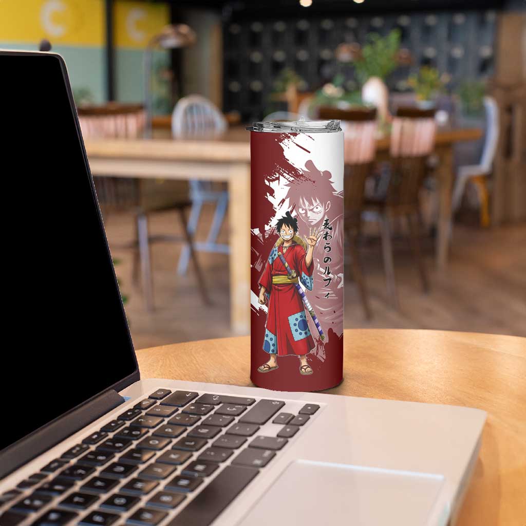 Wano Samurai Luffy Skinny Tumbler One Piece Warrior Straw Hat