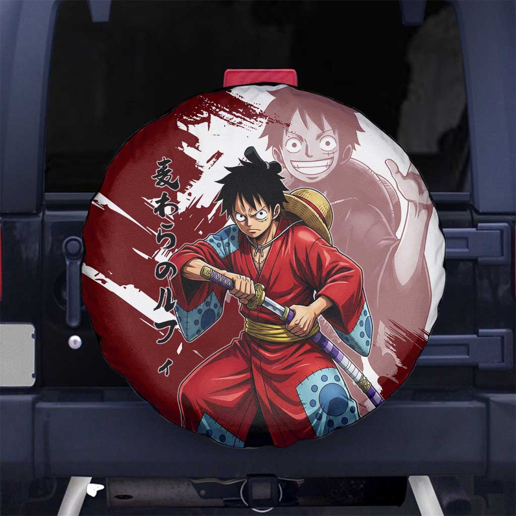Wano Samurai Luffy Spare Tire Cover One Piece Warrior Straw Hat
