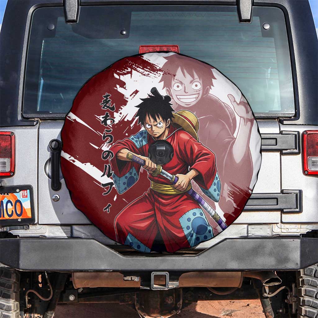 Wano Samurai Luffy Spare Tire Cover One Piece Warrior Straw Hat