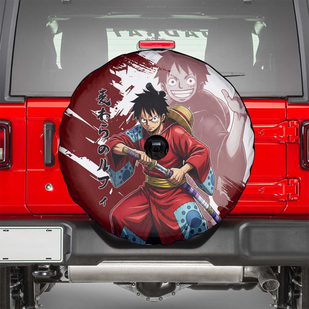 Wano Samurai Luffy Spare Tire Cover One Piece Warrior Straw Hat