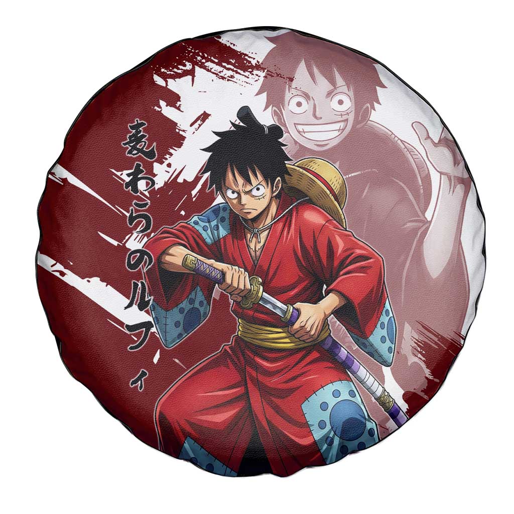 Wano Samurai Luffy Spare Tire Cover One Piece Warrior Straw Hat