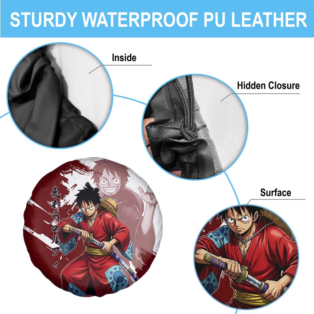 Wano Samurai Luffy Spare Tire Cover One Piece Warrior Straw Hat