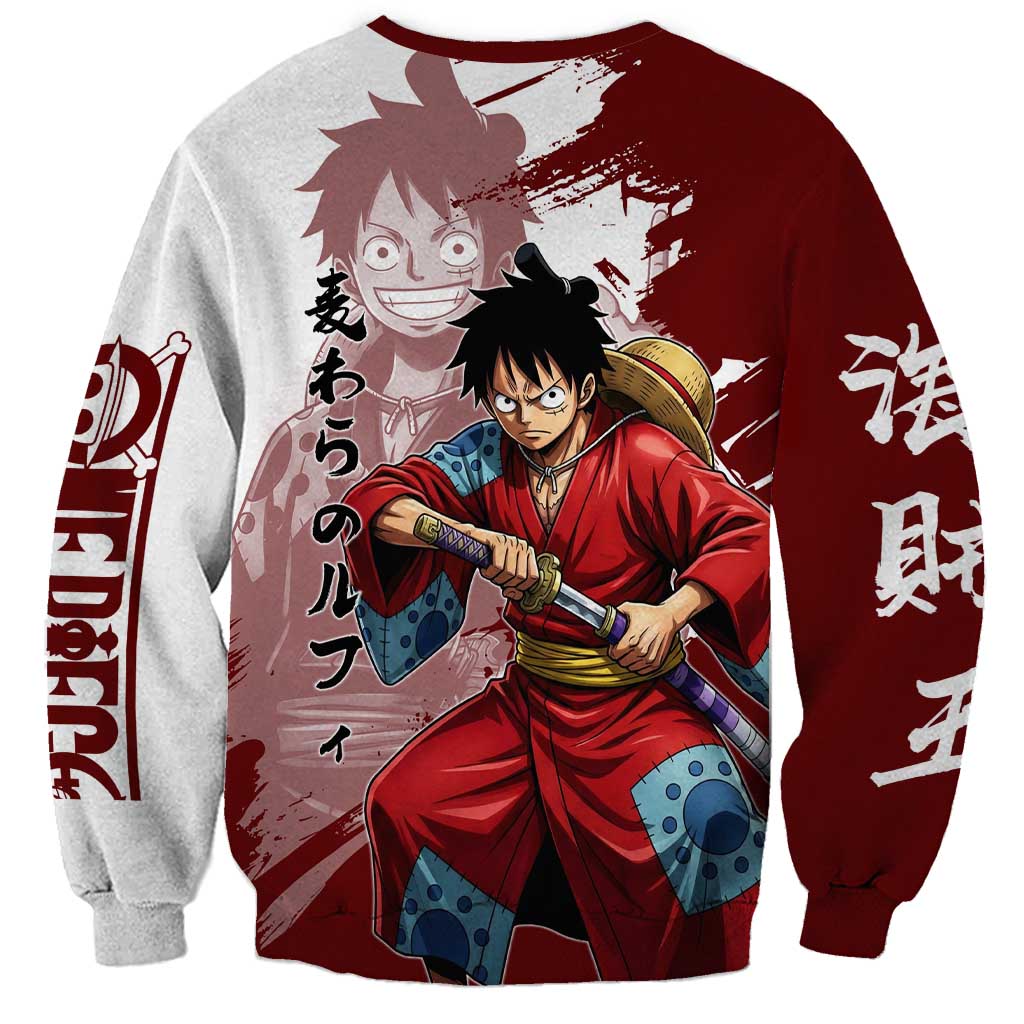 Wano Samurai Luffy Sweatshirt One Piece Warrior Straw Hat
