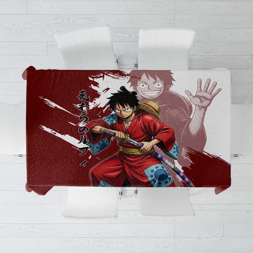 Wano Samurai Luffy Tablecloth One Piece Warrior Straw Hat