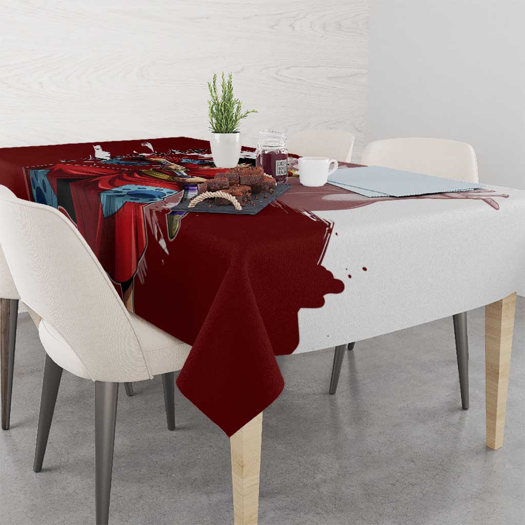 Wano Samurai Luffy Tablecloth One Piece Warrior Straw Hat