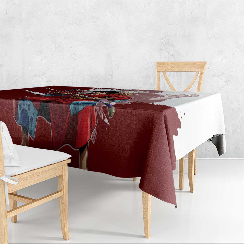 Wano Samurai Luffy Tablecloth One Piece Warrior Straw Hat