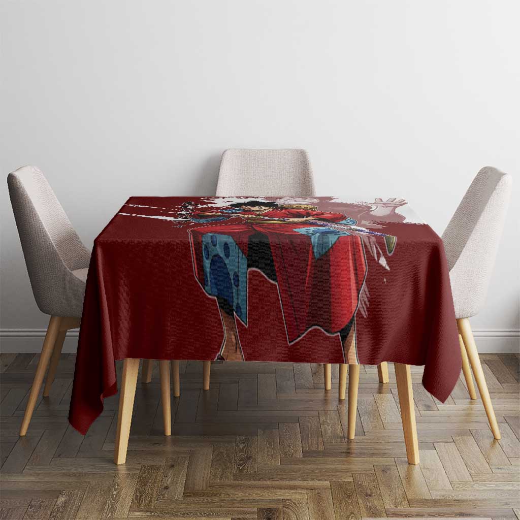 Wano Samurai Luffy Tablecloth One Piece Warrior Straw Hat
