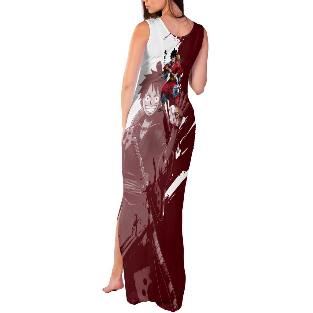 Wano Samurai Luffy Tank Maxi Dress One Piece Warrior Straw Hat