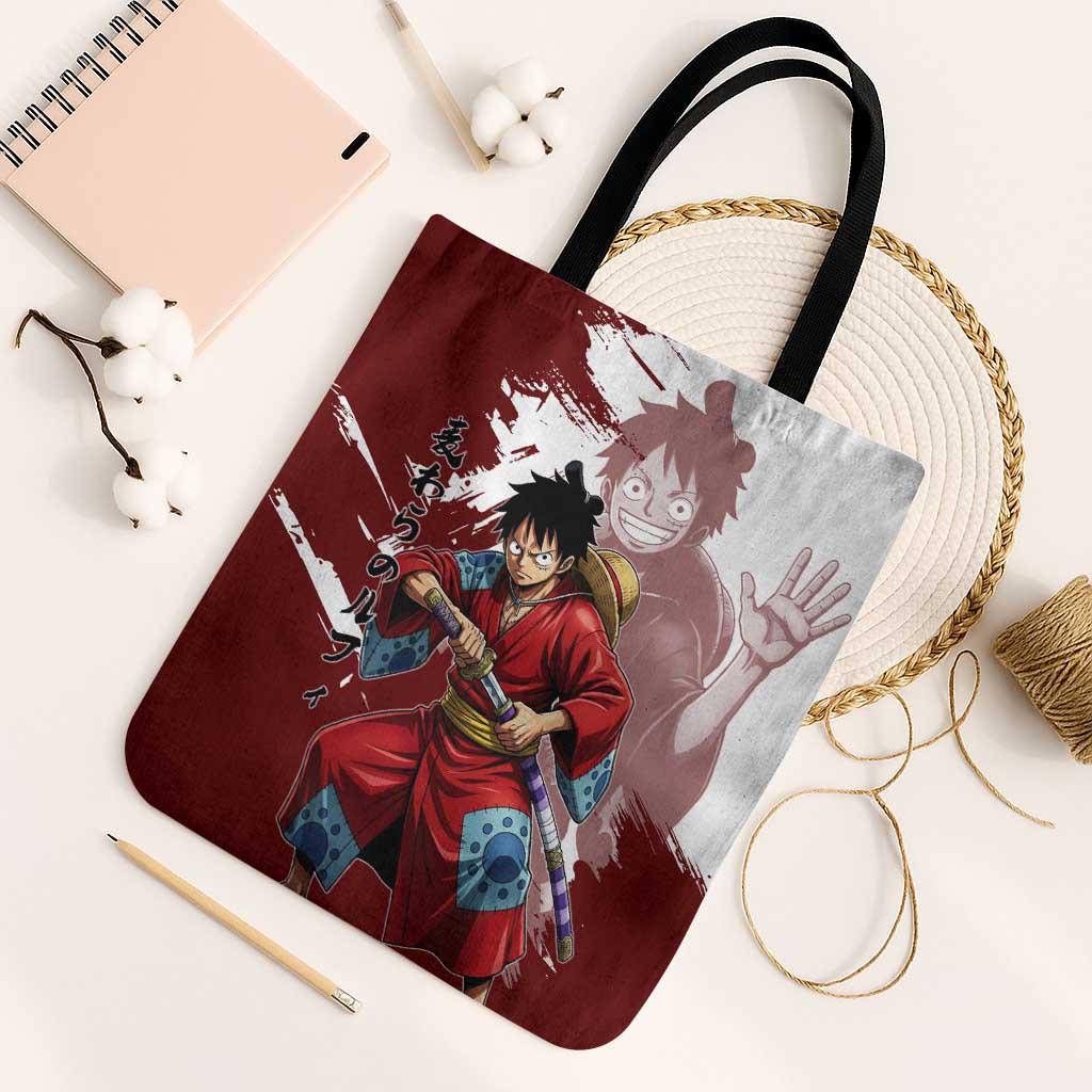 Wano Samurai Luffy Tote Bag One Piece Warrior Straw Hat