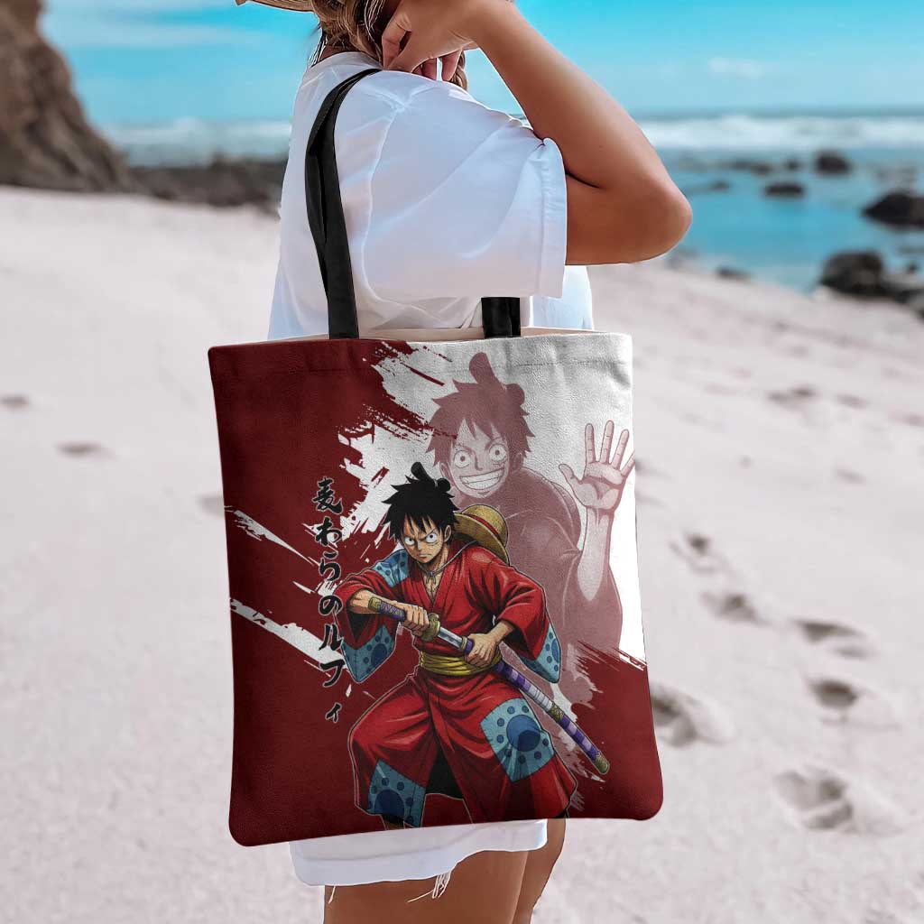 Wano Samurai Luffy Tote Bag One Piece Warrior Straw Hat