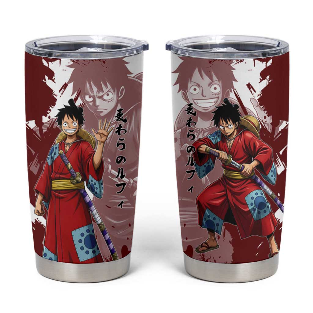 Wano Samurai Luffy Tumbler Cup One Piece Warrior Straw Hat