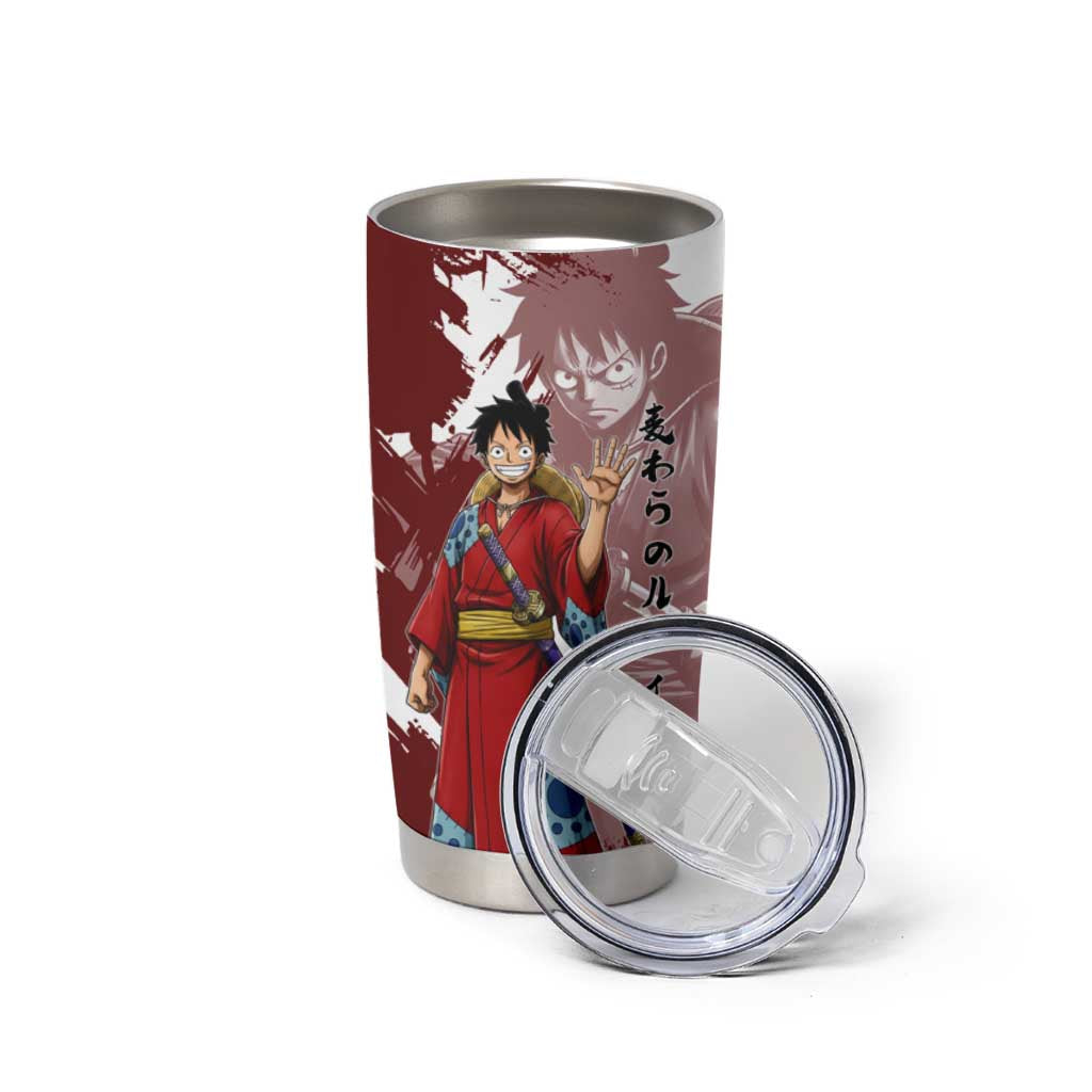 Wano Samurai Luffy Tumbler Cup One Piece Warrior Straw Hat