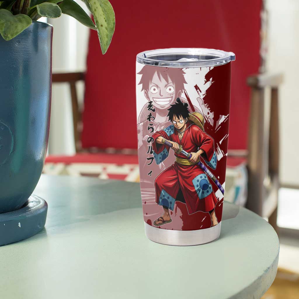 Wano Samurai Luffy Tumbler Cup One Piece Warrior Straw Hat