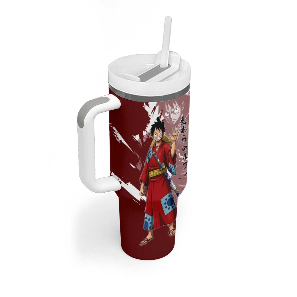 Wano Samurai Luffy Tumbler With Handle One Piece Warrior Straw Hat