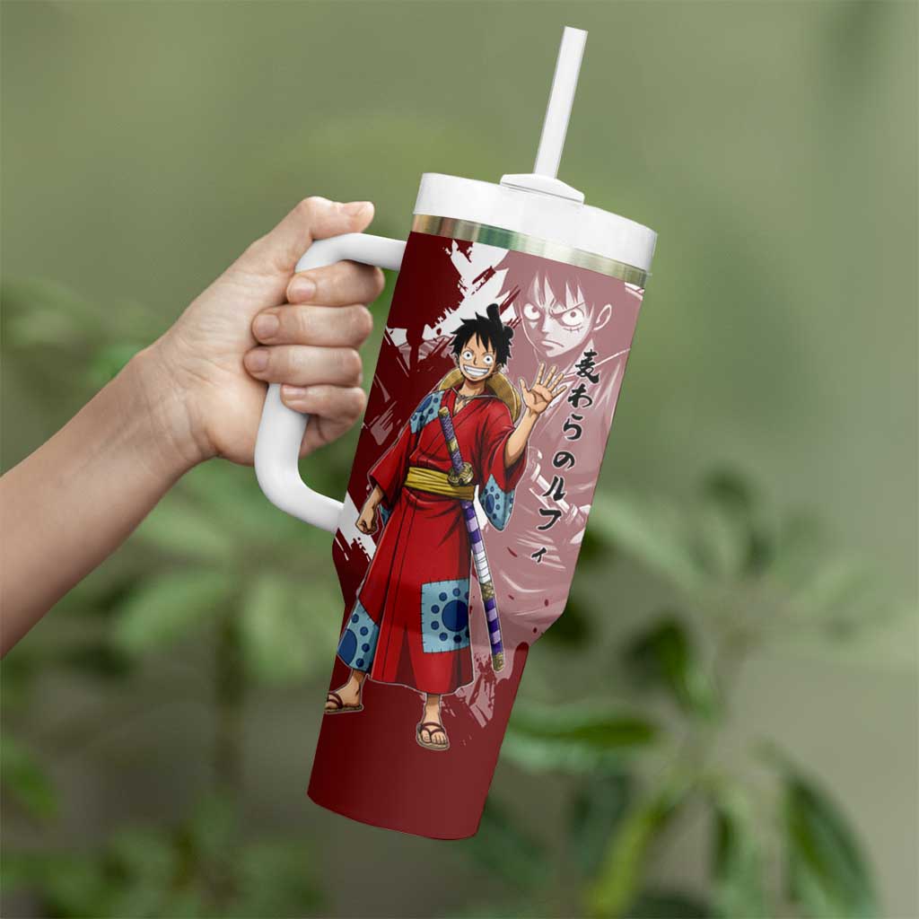 Wano Samurai Luffy Tumbler With Handle One Piece Warrior Straw Hat