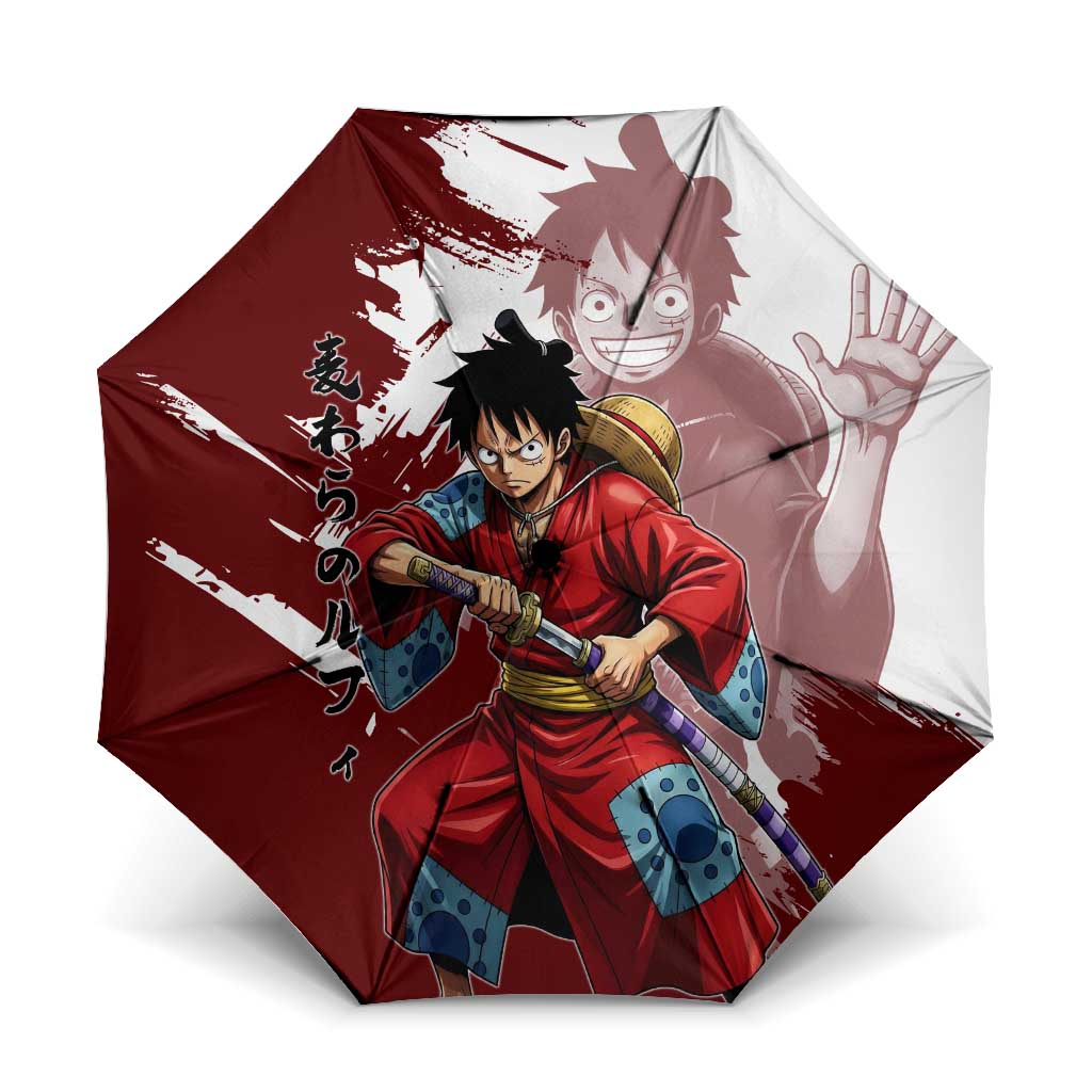 Wano Samurai Luffy Umbrella One Piece Warrior Straw Hat