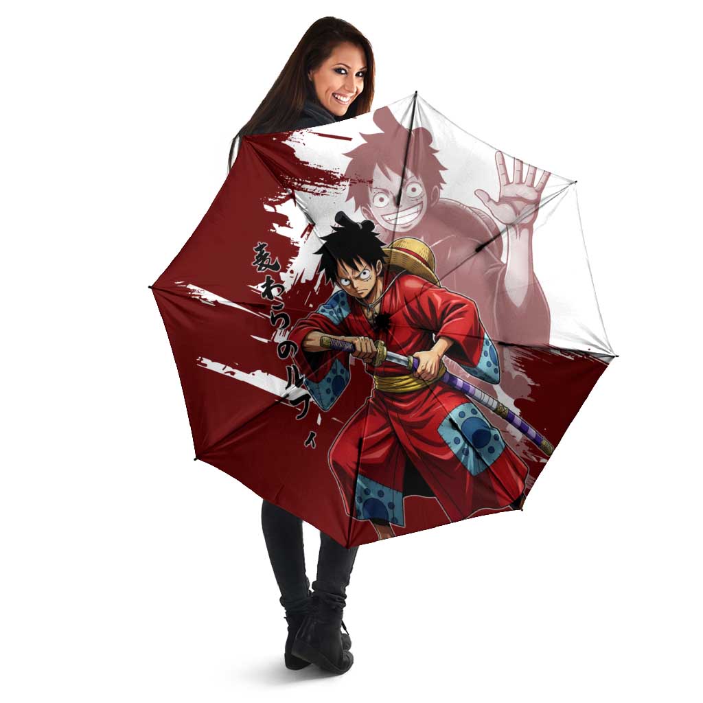 Wano Samurai Luffy Umbrella One Piece Warrior Straw Hat