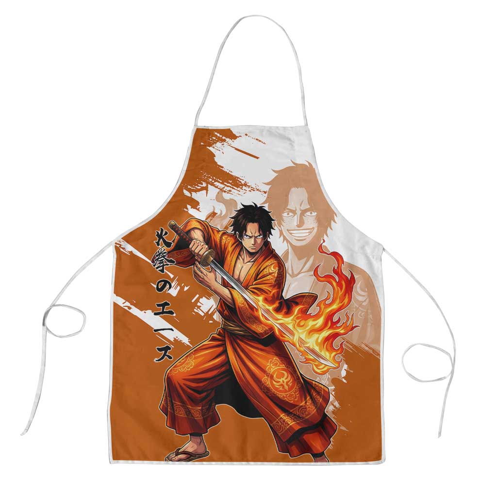 Wano Samurai Portgas D. Ace Apron Fiery One Piece Brush Art