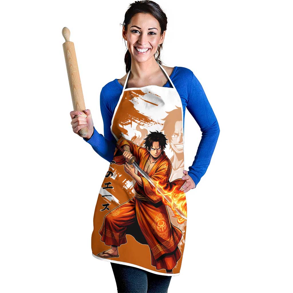 Wano Samurai Portgas D. Ace Apron Fiery One Piece Brush Art