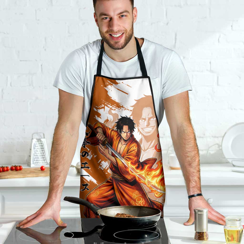 Wano Samurai Portgas D. Ace Apron Fiery One Piece Brush Art