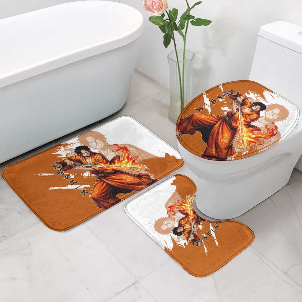 Wano Samurai Portgas D. Ace Bathroom Set Fiery One Piece Brush Art