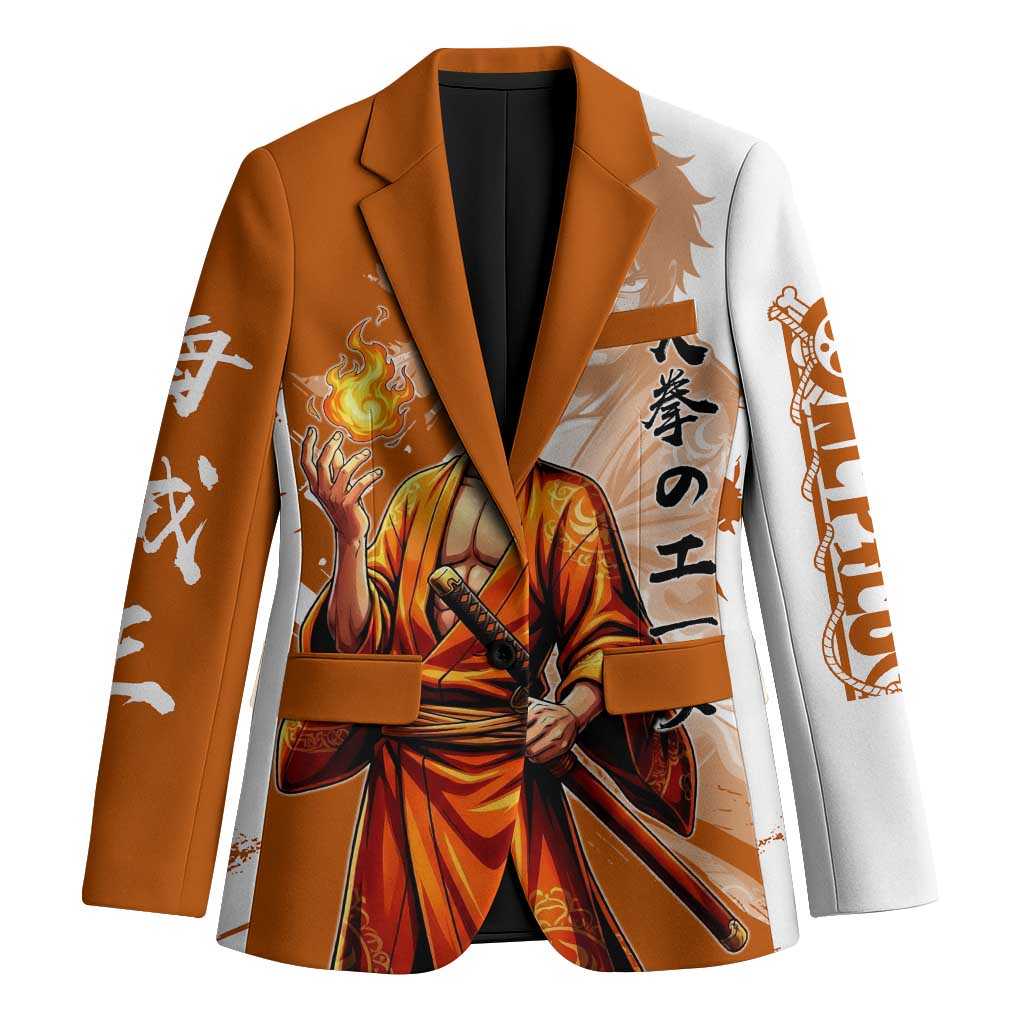 Wano Samurai Portgas D. Ace Blazer Fiery One Piece Brush Art