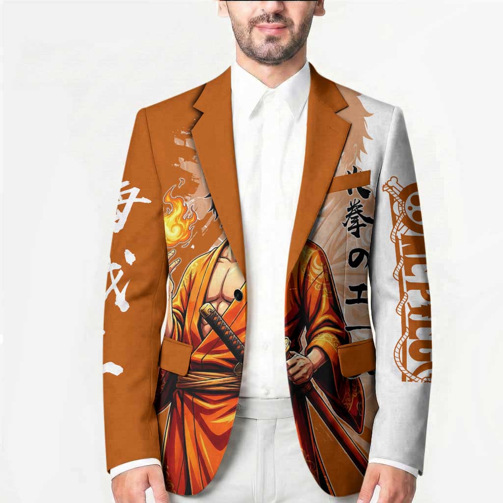 Wano Samurai Portgas D. Ace Blazer Fiery One Piece Brush Art