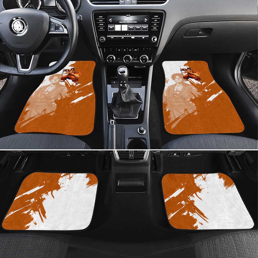 Wano Samurai Portgas D. Ace Car Mats Fiery One Piece Brush Art