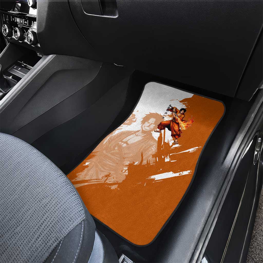 Wano Samurai Portgas D. Ace Car Mats Fiery One Piece Brush Art