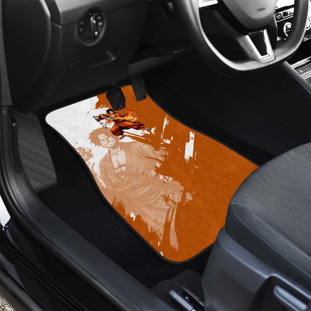 Wano Samurai Portgas D. Ace Car Mats Fiery One Piece Brush Art