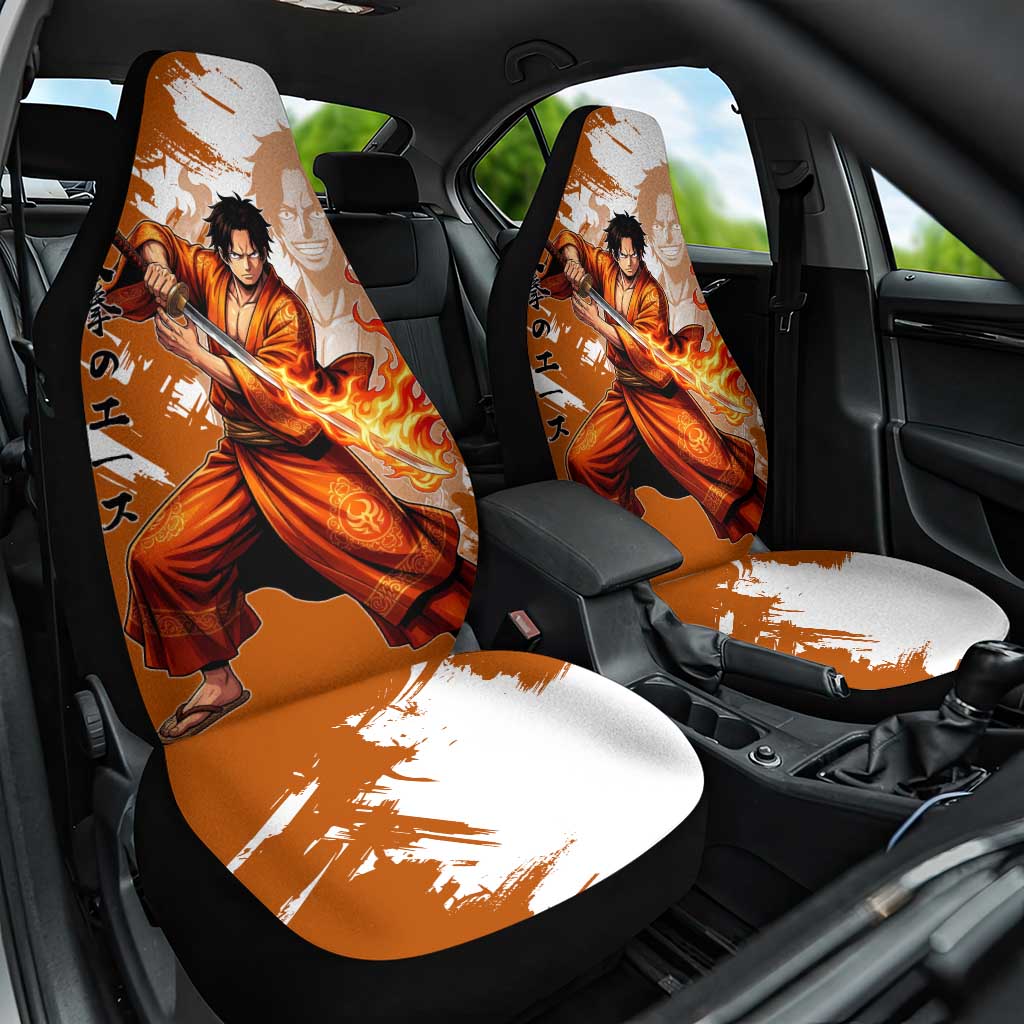 Wano Samurai Portgas D. Ace Car Seat Cover Fiery One Piece Brush Art