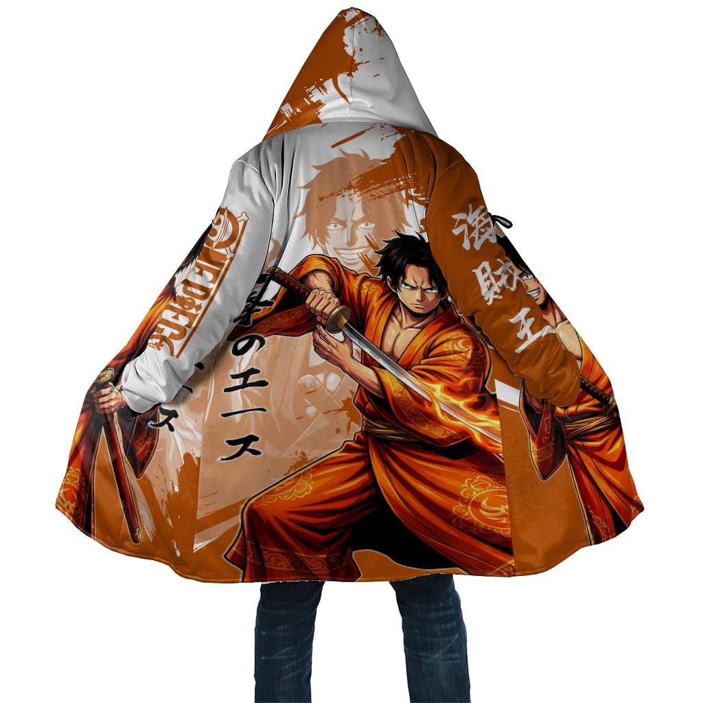 Wano Samurai Portgas D. Ace Cloak Fiery One Piece Brush Art