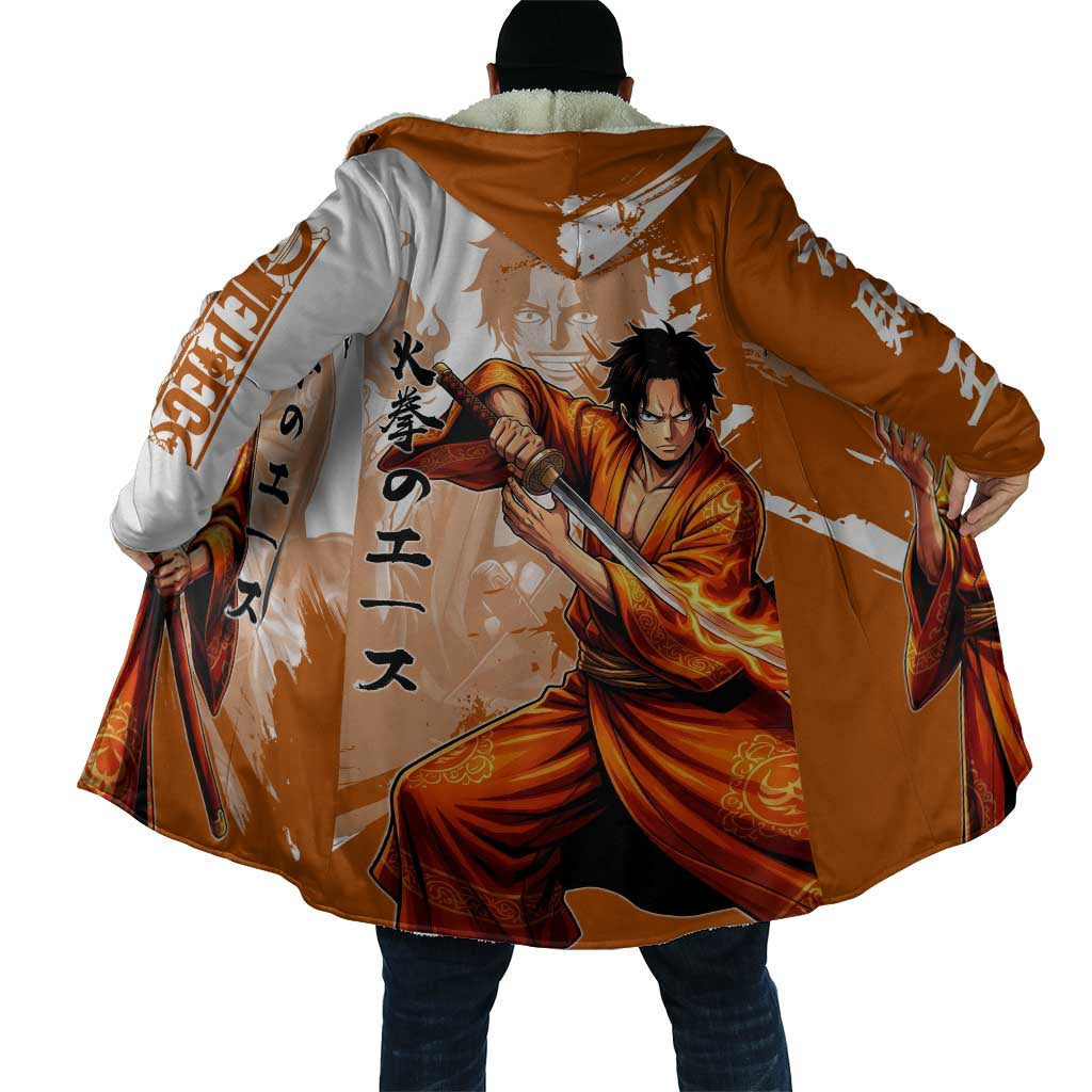 Wano Samurai Portgas D. Ace Cloak Fiery One Piece Brush Art