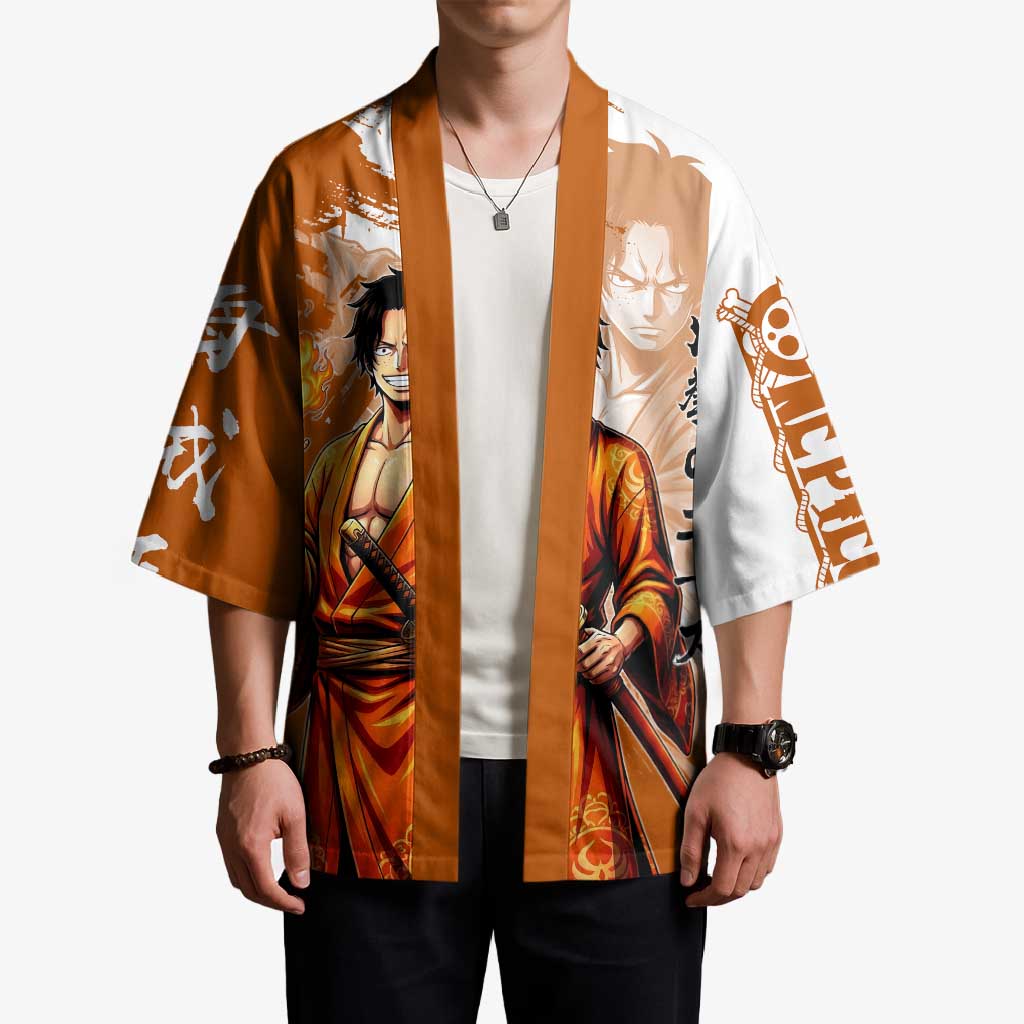 Wano Samurai Portgas D. Ace Kimono Fiery One Piece Brush Art