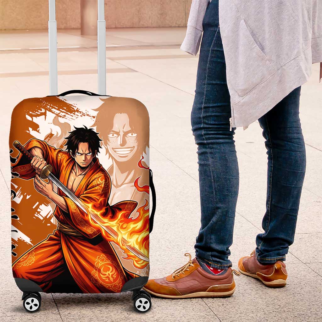 Wano Samurai Portgas D. Ace Luggage Cover Fiery One Piece Brush Art