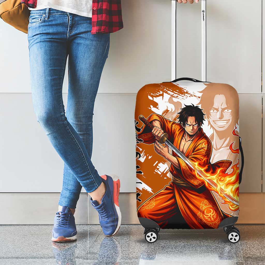 Wano Samurai Portgas D. Ace Luggage Cover Fiery One Piece Brush Art