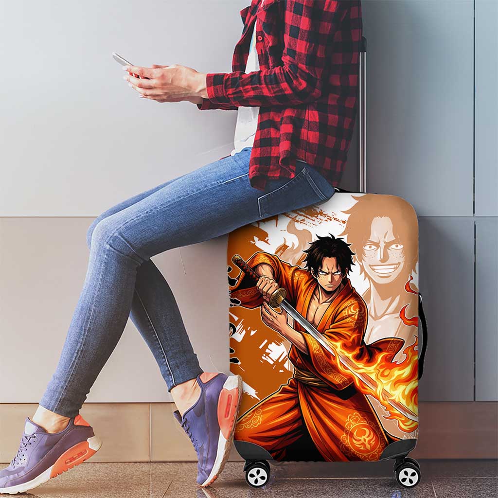Wano Samurai Portgas D. Ace Luggage Cover Fiery One Piece Brush Art
