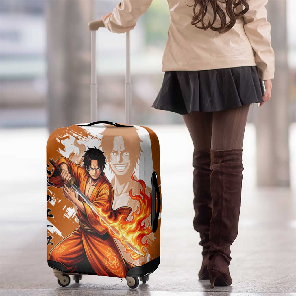 Wano Samurai Portgas D. Ace Luggage Cover Fiery One Piece Brush Art