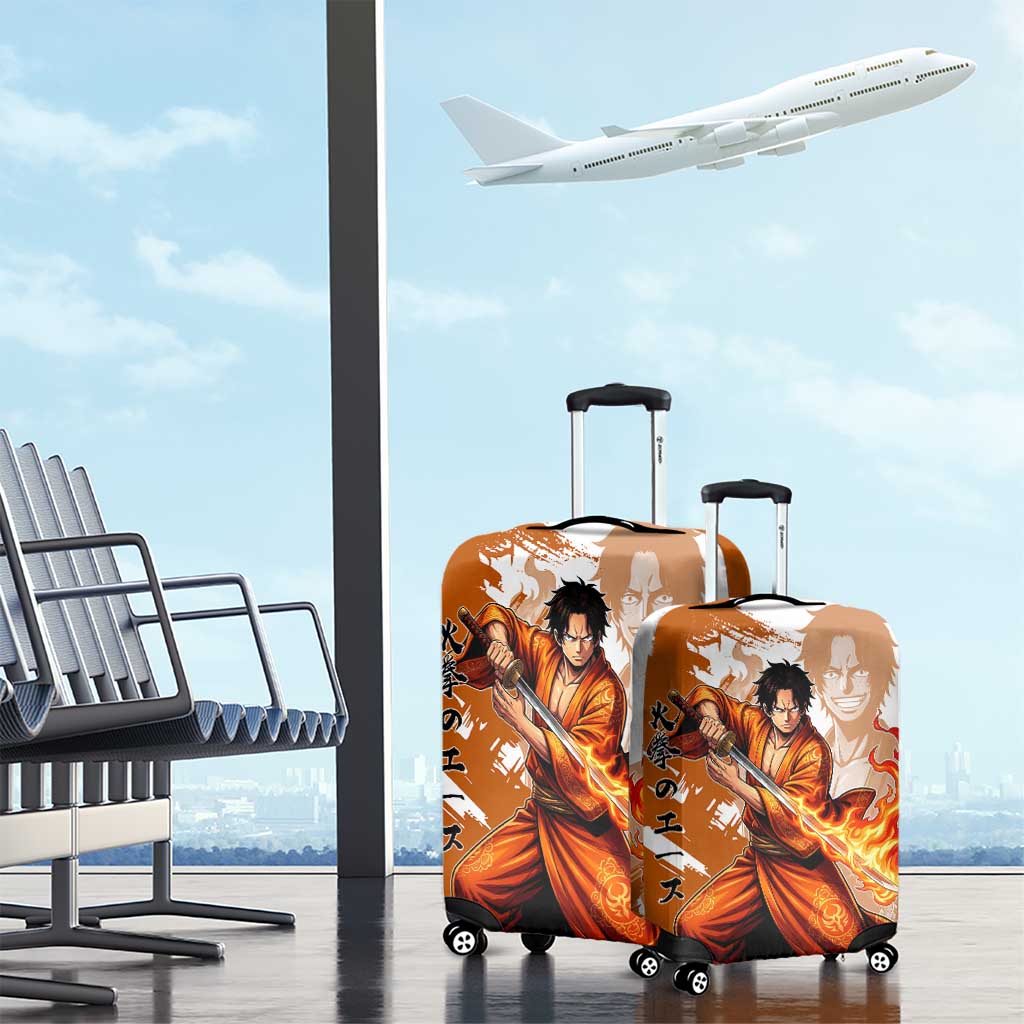 Wano Samurai Portgas D. Ace Luggage Cover Fiery One Piece Brush Art