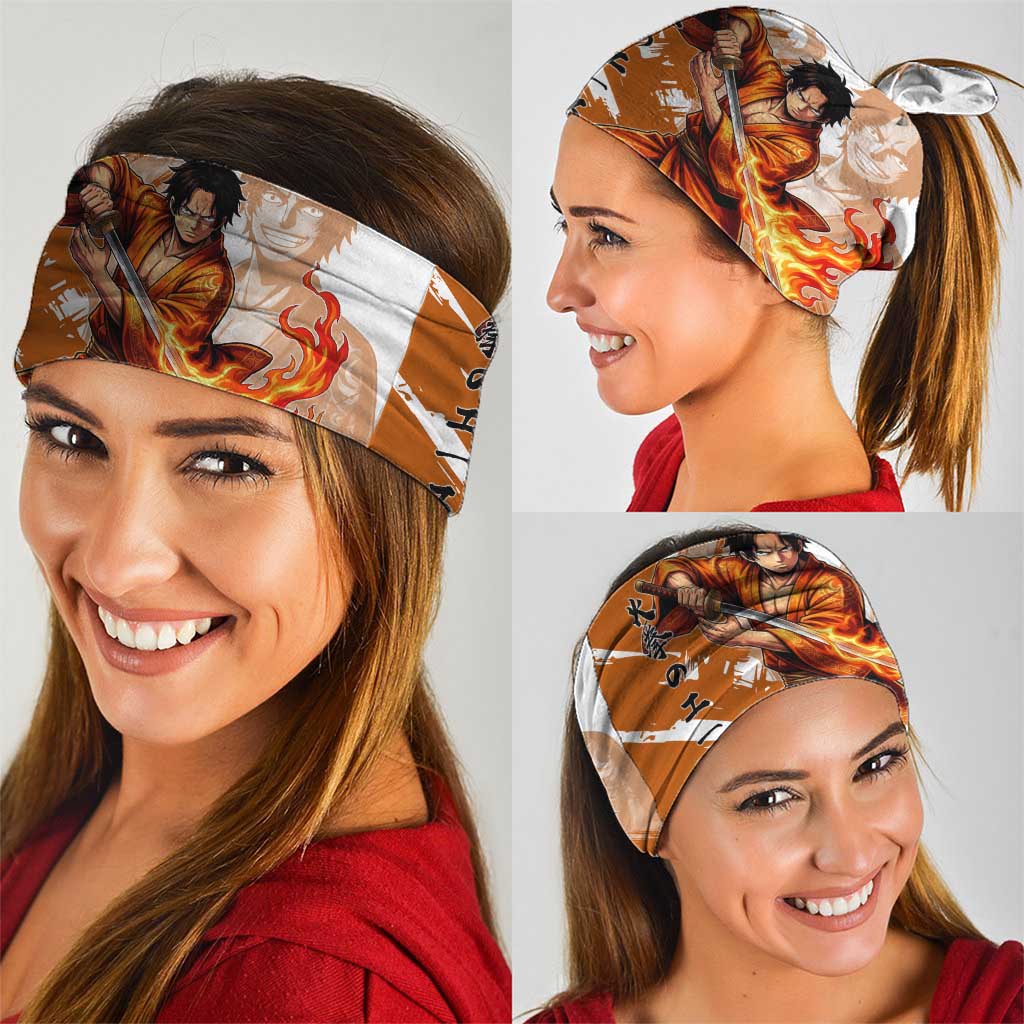 Wano Samurai Portgas D. Ace Neck Gaiter Fiery One Piece Brush Art