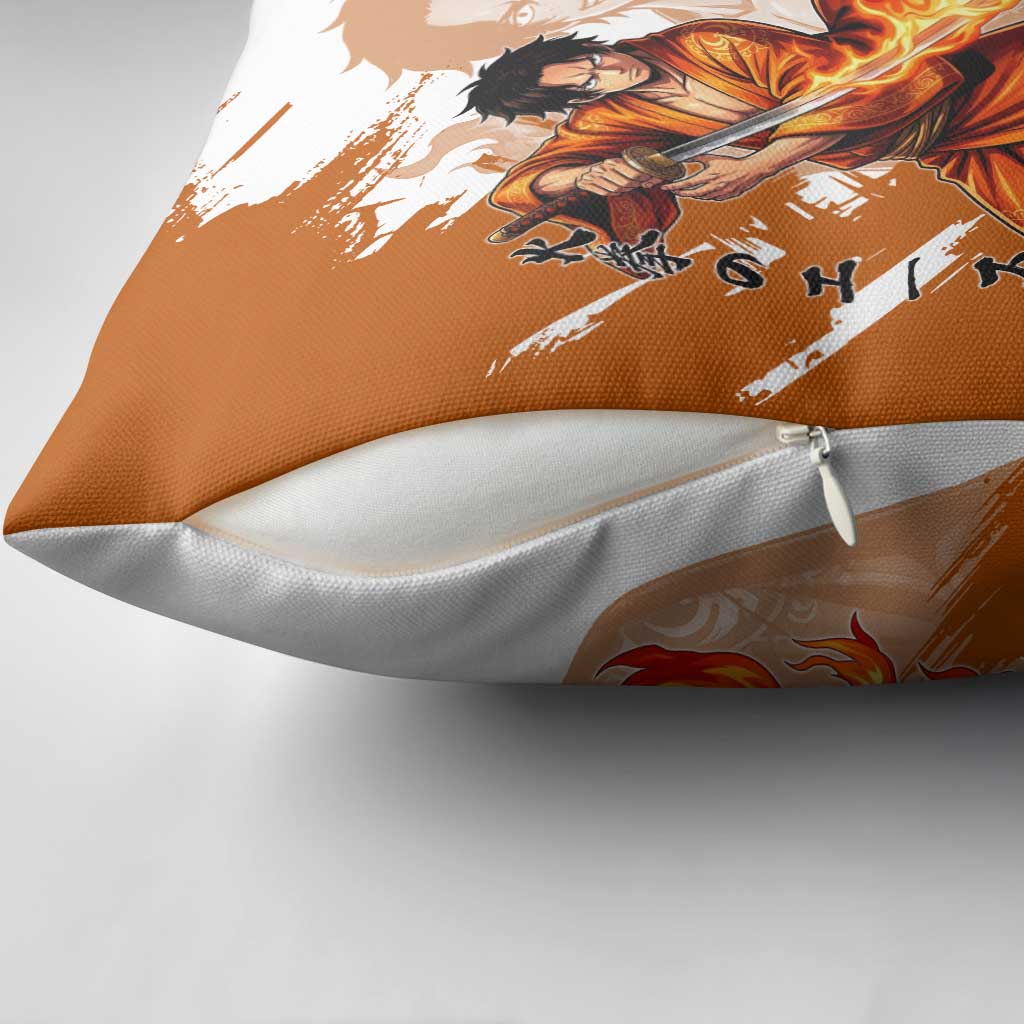 Wano Samurai Portgas D. Ace Pillow Cover Fiery One Piece Brush Art