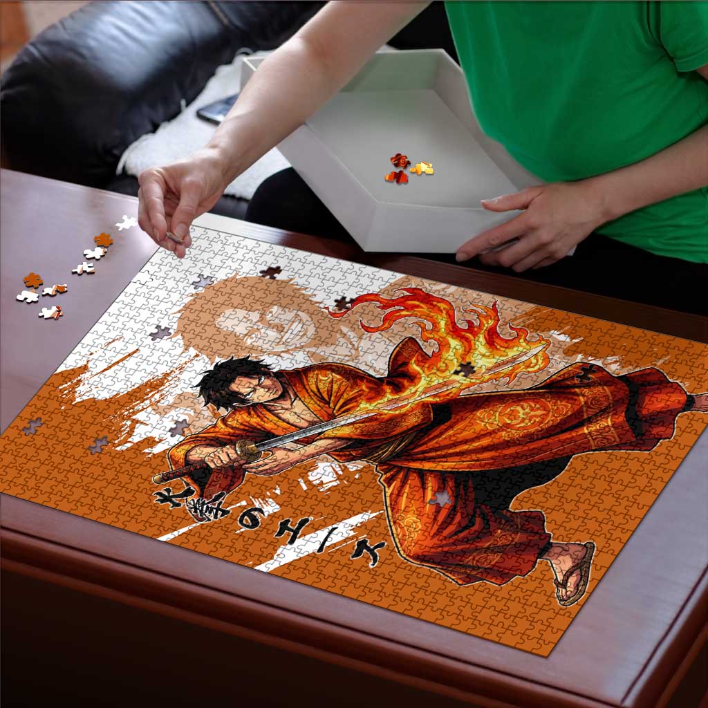 Wano Samurai Portgas D. Ace Puzzle Fiery One Piece Brush Art